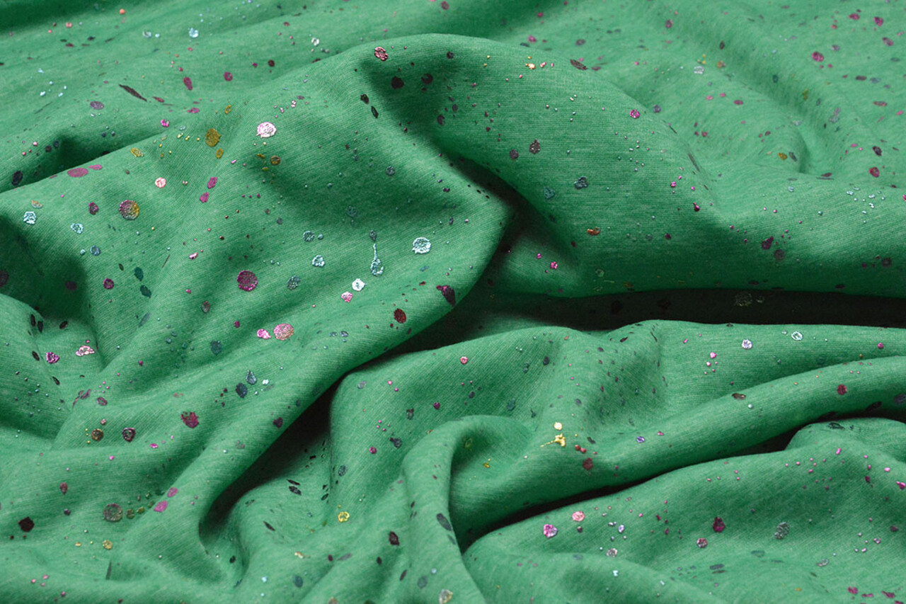 Jogging Alpenfleece Paint Drops Foil Groen Melange Jogging Alpenfleece Paint Drops Foil Groen Melange