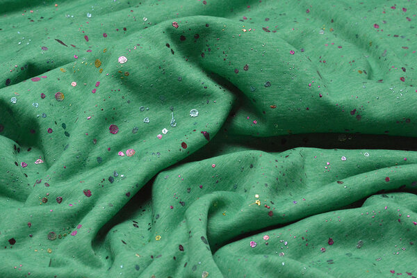 Jogging Alpenfleece Paint Drops Foil Green Melange Jogging Alpenfleece Paint Drops Foil Green Melange