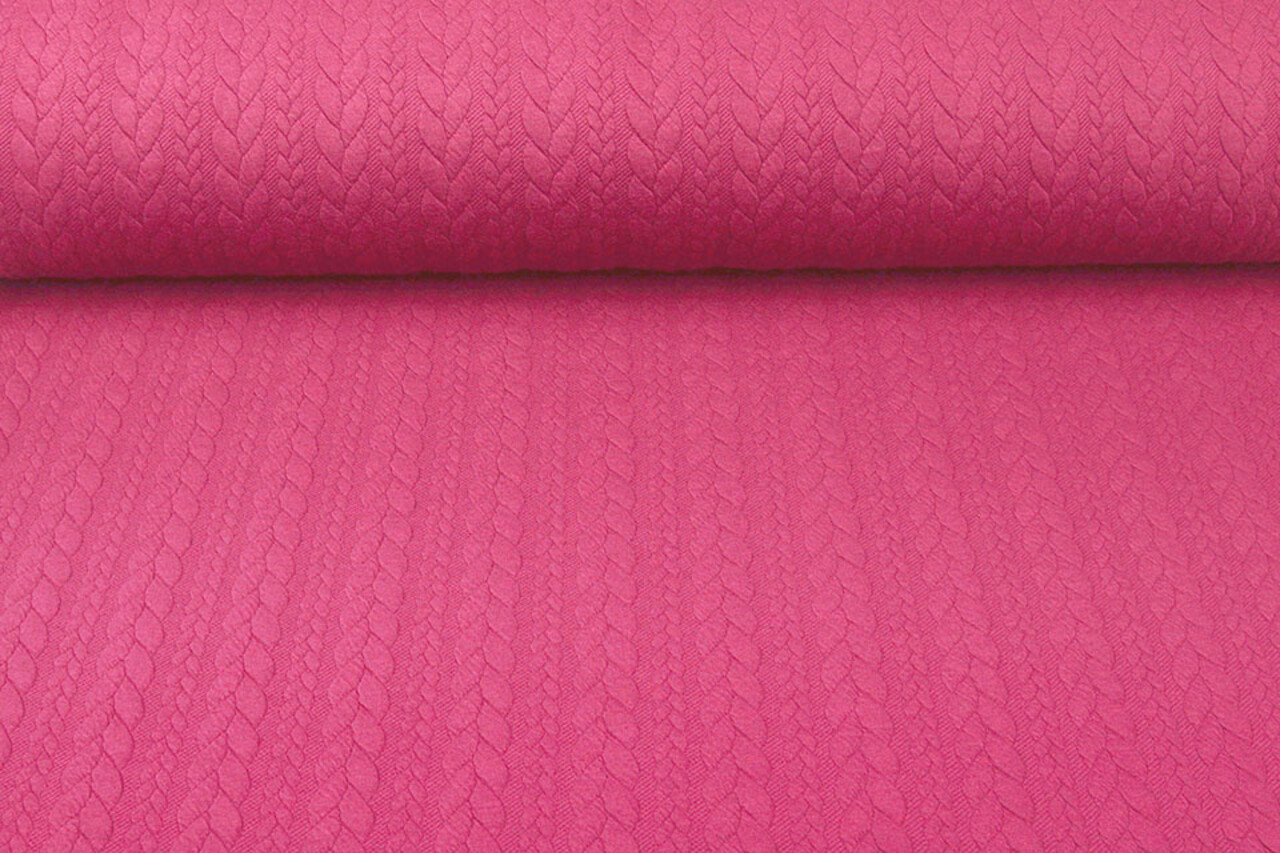Knitted Cable Fabric Tricot Fuchsia Knitted Cable Fabric Tricot Fuchsia