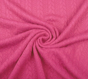 Gebreide Kabel Stof Tricot Fuchsia