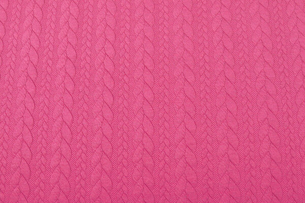 Gebreide Kabel Stof Tricot Fuchsia