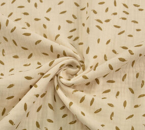 Oeko-Tex® Tessuto di Mussola Piccole Veertjes Naturale Oeko-Tex® Tessuto di Mussola Piccole Veertjes Naturale