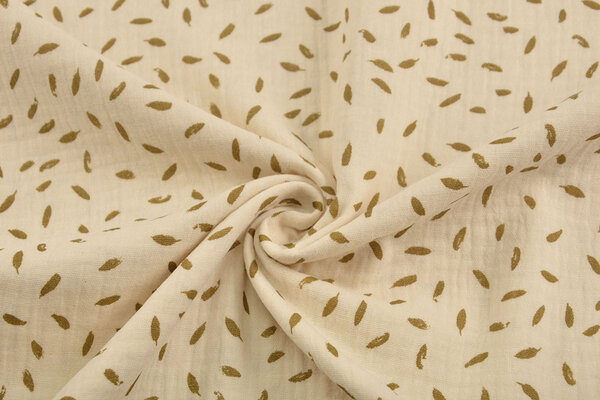 Oeko-Tex® Tessuto di Mussola Piccole Veertjes Naturale Oeko-Tex® Tessuto di Mussola Piccole Veertjes Naturale