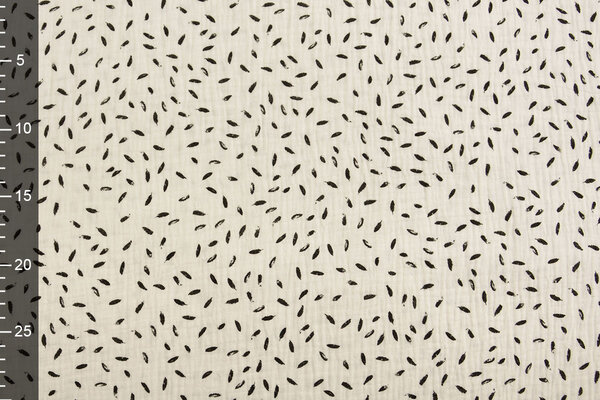 Oeko-Tex®  Double Gauze Fabric Little Feathers Off White