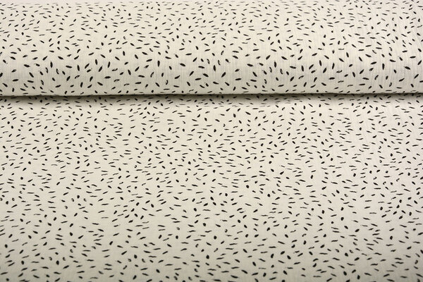 Oeko-Tex®  Double Gauze Fabric Little Feathers Off White