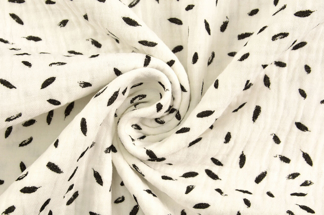 Oeko-Tex® Tessuto di Mussola Piccole Veertjes Off Bianco Oeko-Tex® Tessuto di Mussola Piccole Veertjes Off Bianco