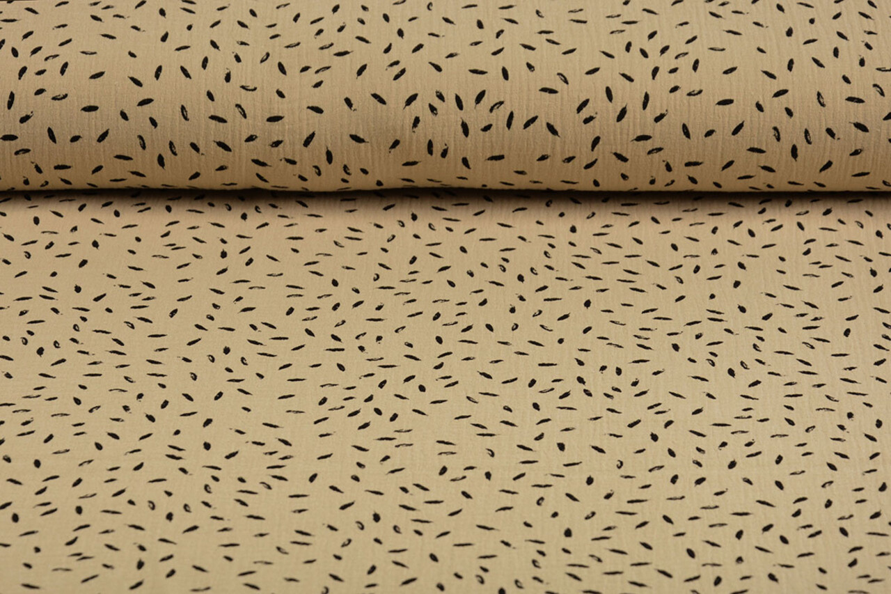 Oeko-Tex®  Hydrofiel Stof Kleine Veertjes Zand Oeko-Tex®  Hydrofiel Stof Kleine Veertjes Zand