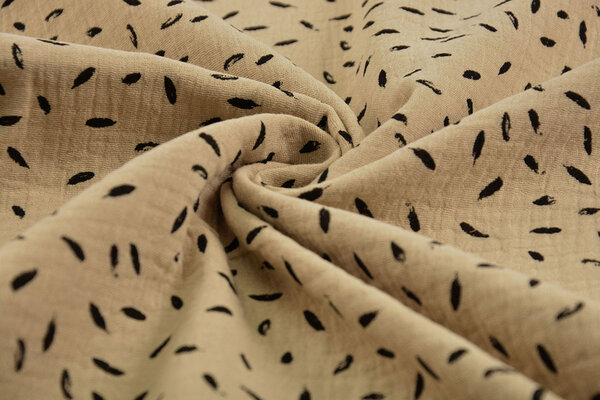 Oeko-Tex®  Double Gauze Fabric Little Feathers Sand Oeko-Tex®  Double Gauze Fabric Little Feathers Sand