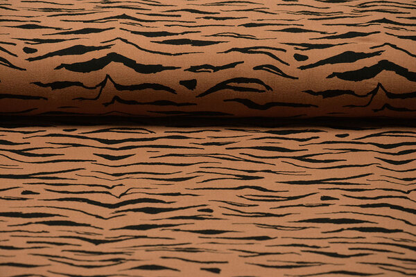 Oeko-Tex®  Hydrofiel Stof Zebraprint Brique Oeko-Tex®  Hydrofiel Stof Zebraprint Brique