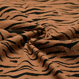 Oeko-Tex® Tela de Muselina Estampado de Cebra Ladrillo Oeko-Tex® Tela de Muselina Estampado de Cebra Ladrillo