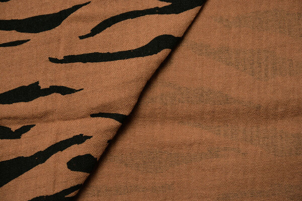 Oeko-Tex®  Hydrofiel Stof Zebraprint Brique Oeko-Tex®  Hydrofiel Stof Zebraprint Brique