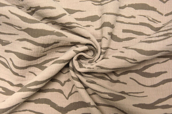 Oeko-Tex®  Double Gauze Fabric Zebraorint Grey
