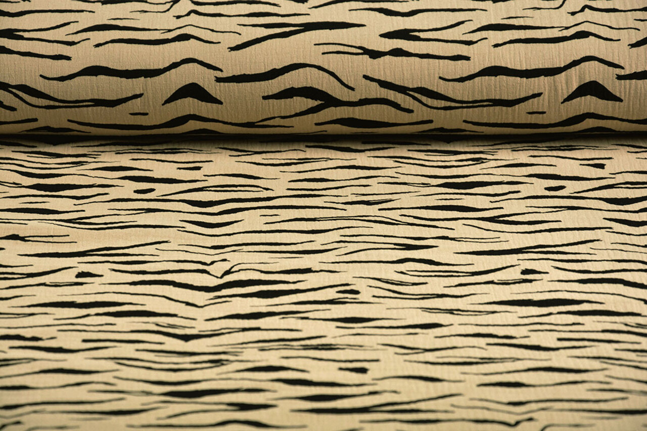 Oeko-Tex®  Double Gauze Fabric Zebraorint Sand Oeko-Tex®  Double Gauze Fabric Zebraorint Sand