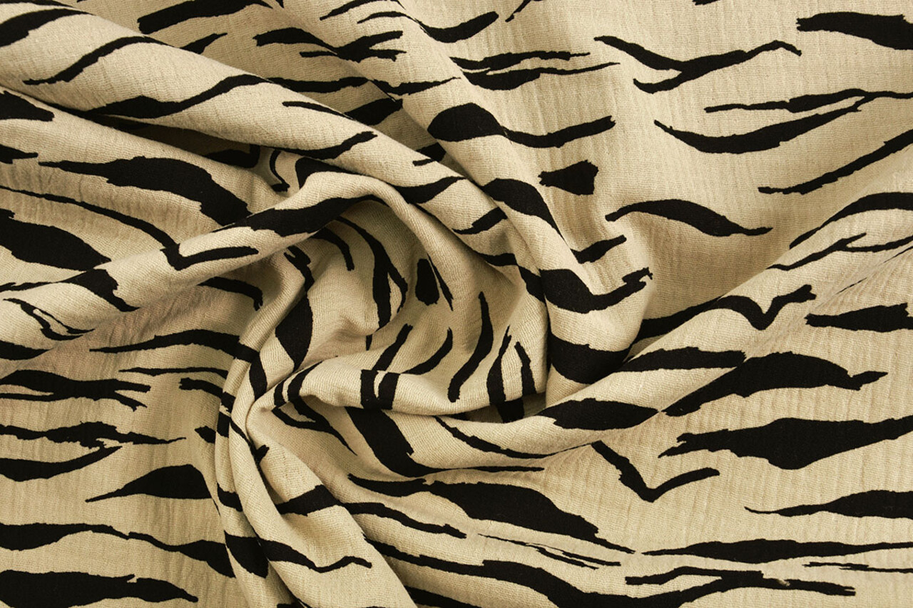 Oeko-Tex®  Double Gauze Fabric Zebraorint Sand Oeko-Tex®  Double Gauze Fabric Zebraorint Sand