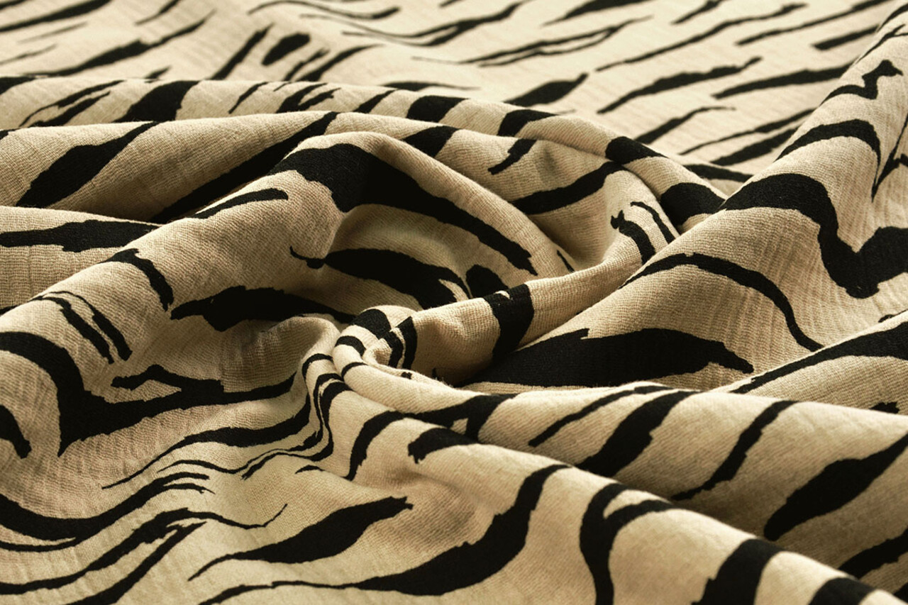 Oeko-Tex®  Double Gauze Fabric Zebraorint Sand Oeko-Tex®  Double Gauze Fabric Zebraorint Sand