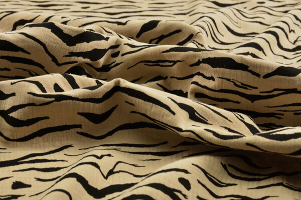 Oeko-Tex®  Double Gauze Fabric Zebraorint Sand Oeko-Tex®  Double Gauze Fabric Zebraorint Sand