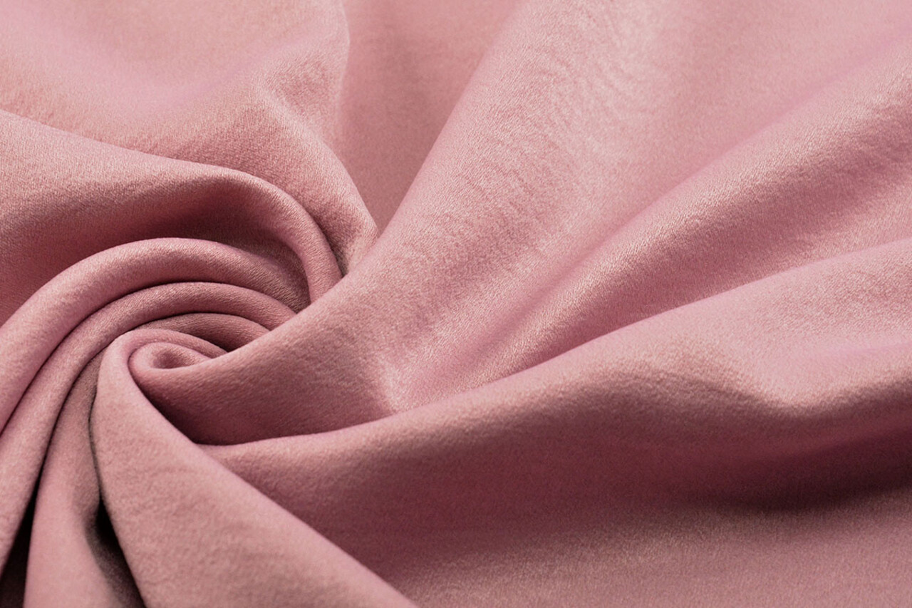 Crêpe Froissé Satin Crêpe Mat Vieux Rose