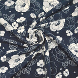 Cupro Tissu Imprimé Tyambo Bleu Marine Cupro Tissu Imprimé Tyambo Bleu Marine