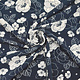 Cupro Fabric Printed Tyambo Navy Blue