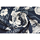 Cupro Tessuto Stampato Tyambo Blu Navy Cupro Tessuto Stampato Tyambo Blu Navy