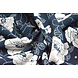 Cupro Tessuto Stampato Tyambo Blu Navy Cupro Tessuto Stampato Tyambo Blu Navy