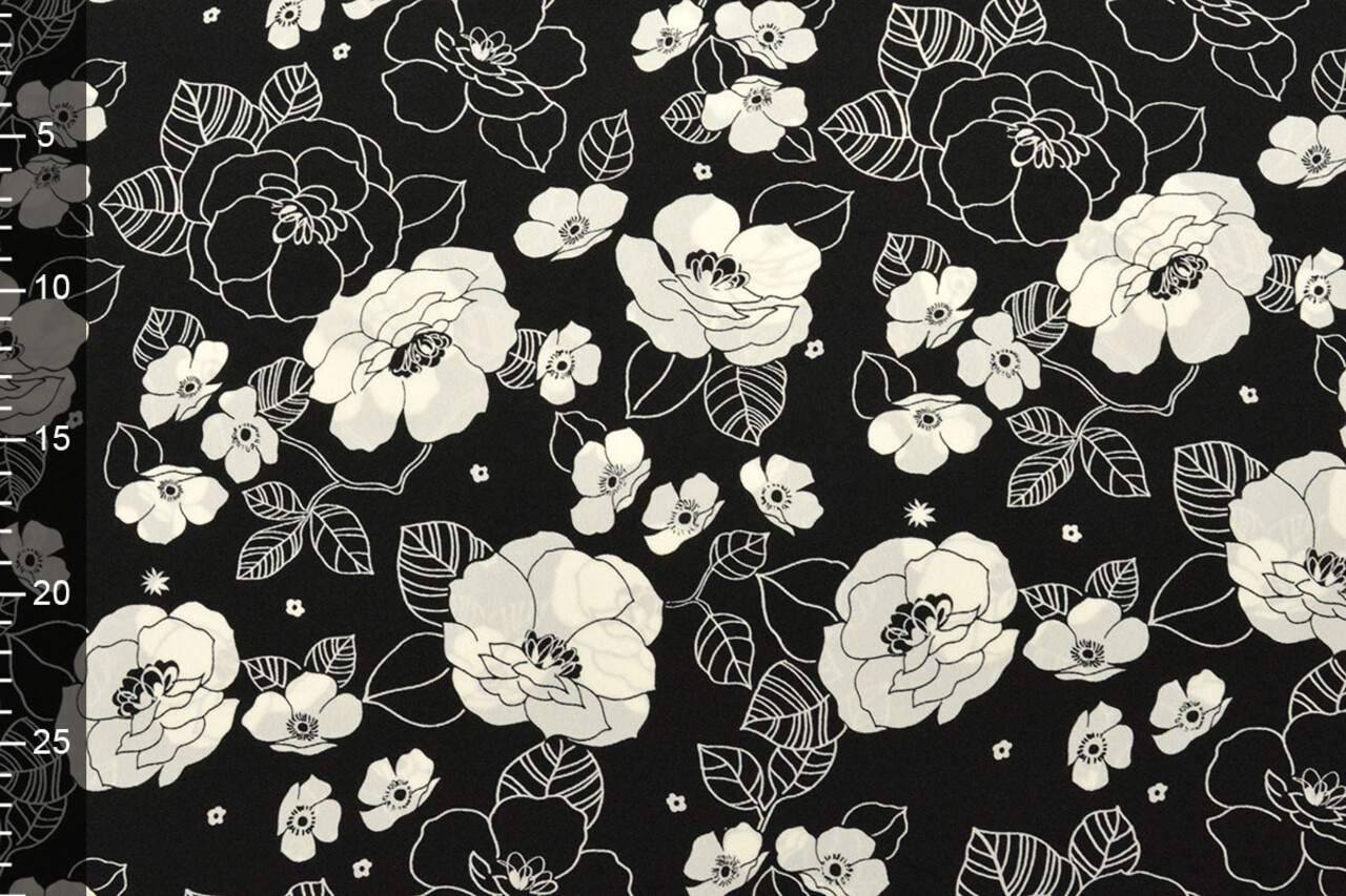 Cupro Fabric Printed Tyambo Black Cupro Fabric Printed Tyambo Black