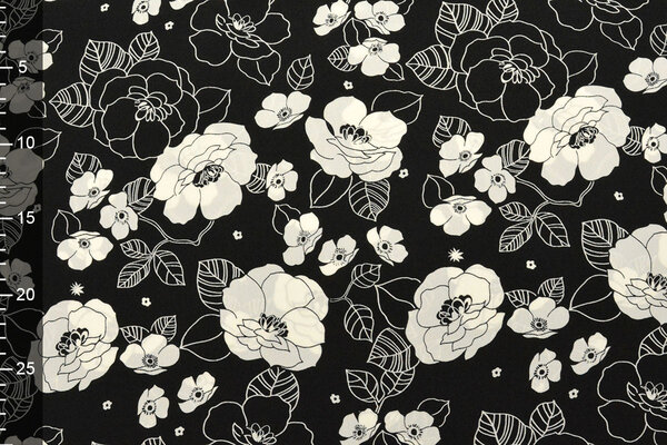 Cupro Fabric Printed Tyambo Black Cupro Fabric Printed Tyambo Black