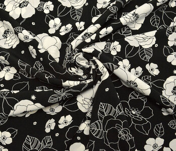 Cupro Fabric Printed Tyambo Black