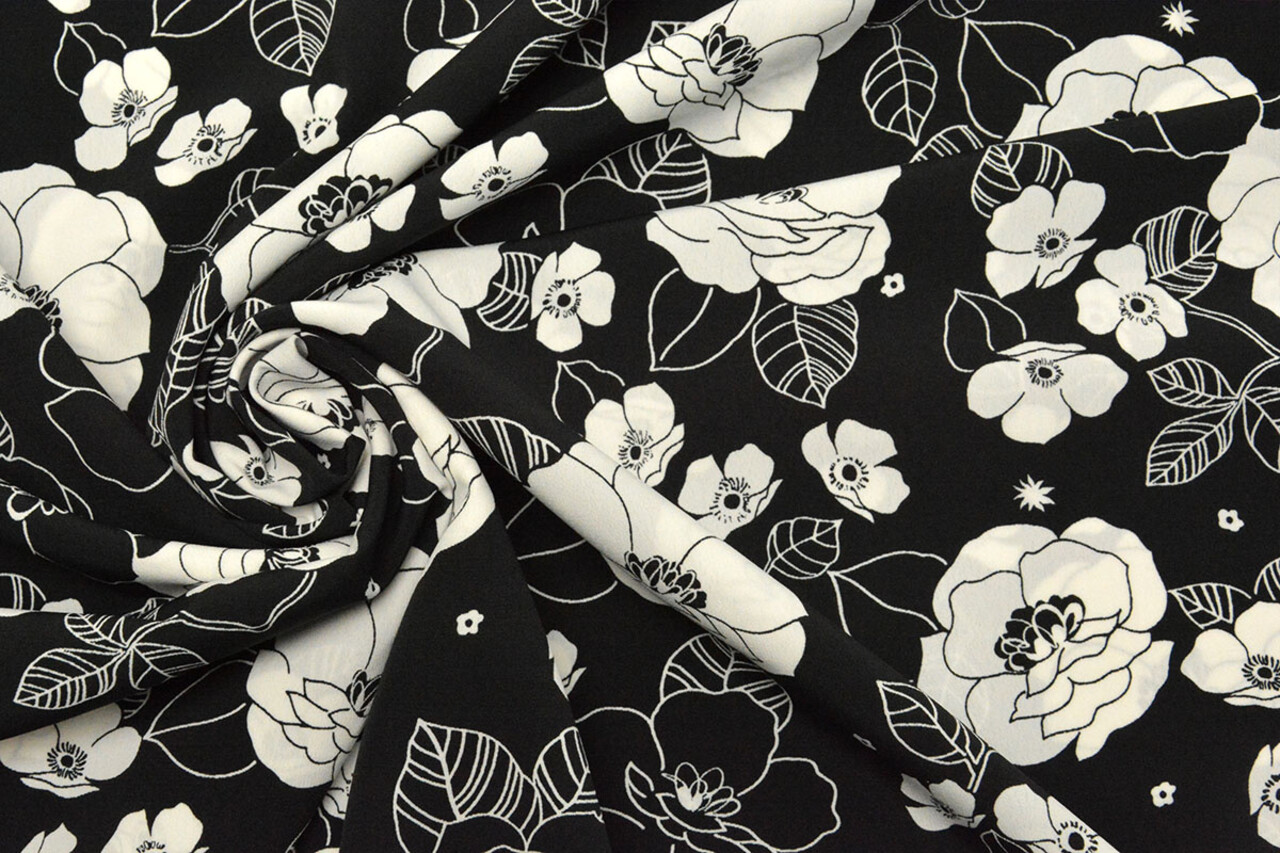Cupro Tissu Imprimé Tyambo Noir Cupro Tissu Imprimé Tyambo Noir