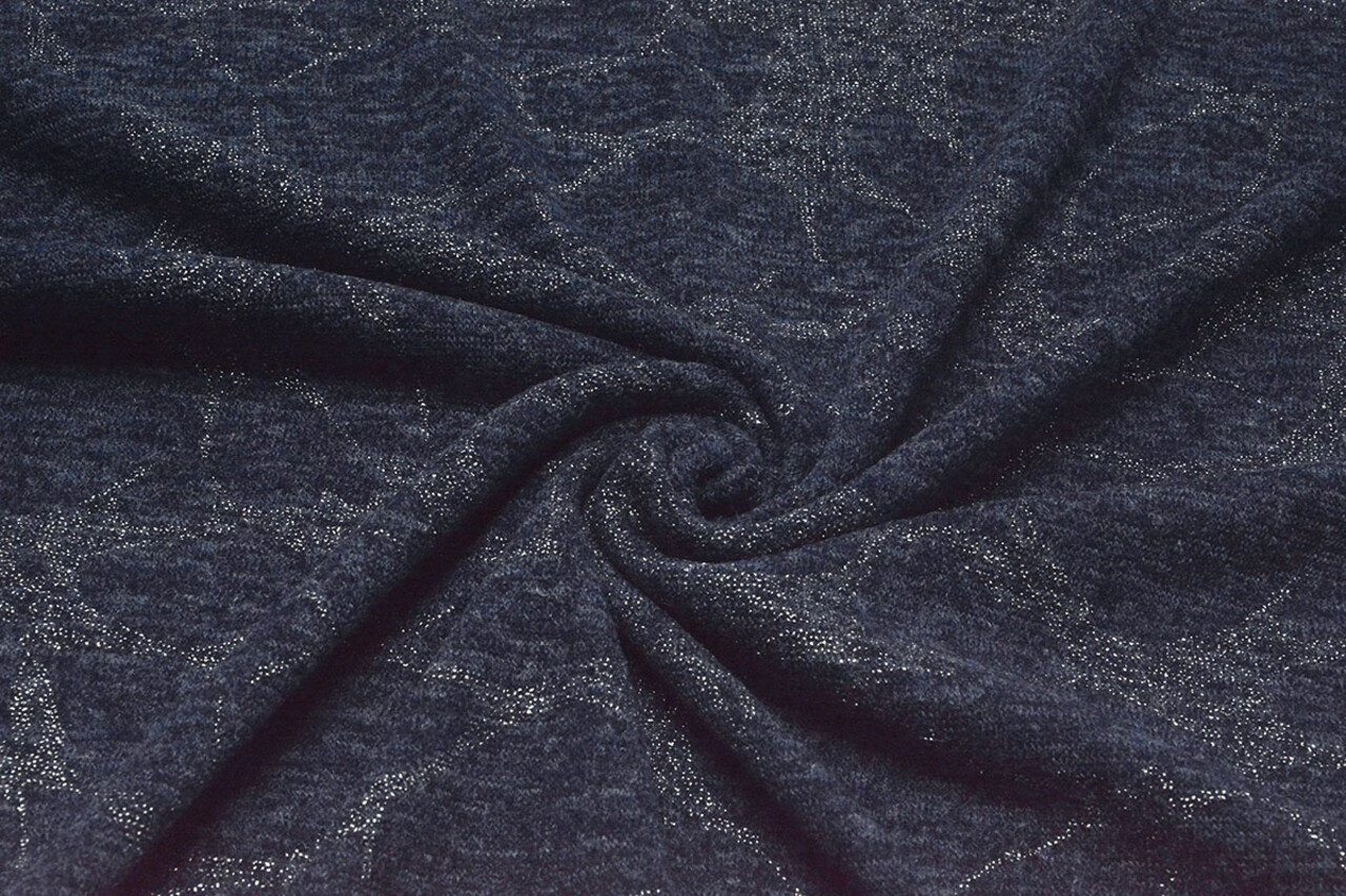 Jersey Silver Drop Twinkle Marine Blau Melange