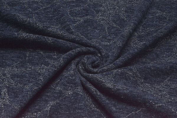 Jersey Silver Drop Twinkle Marine Blau Melange