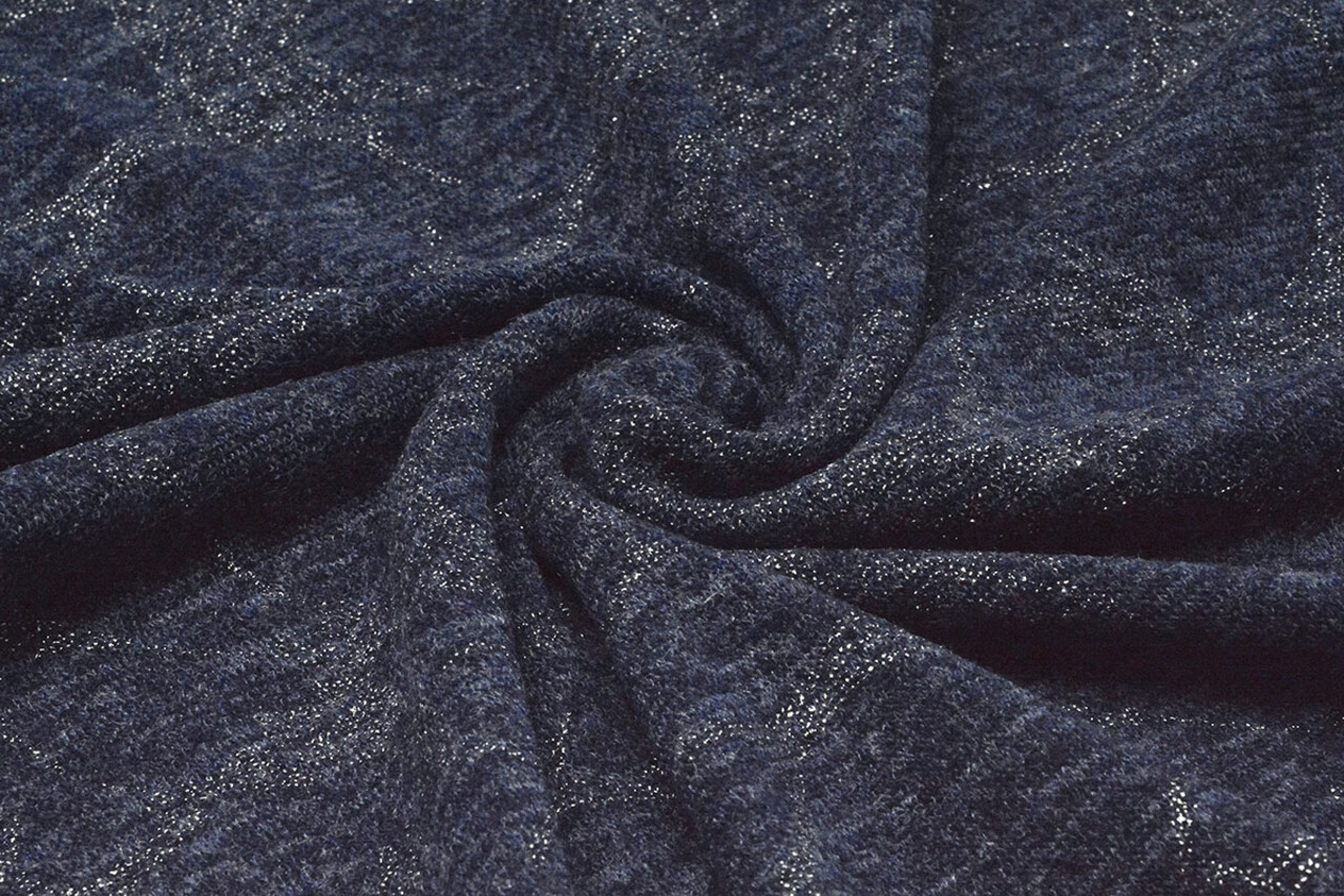 Jersey Silver Drop Twinkle Marine Blau Melange