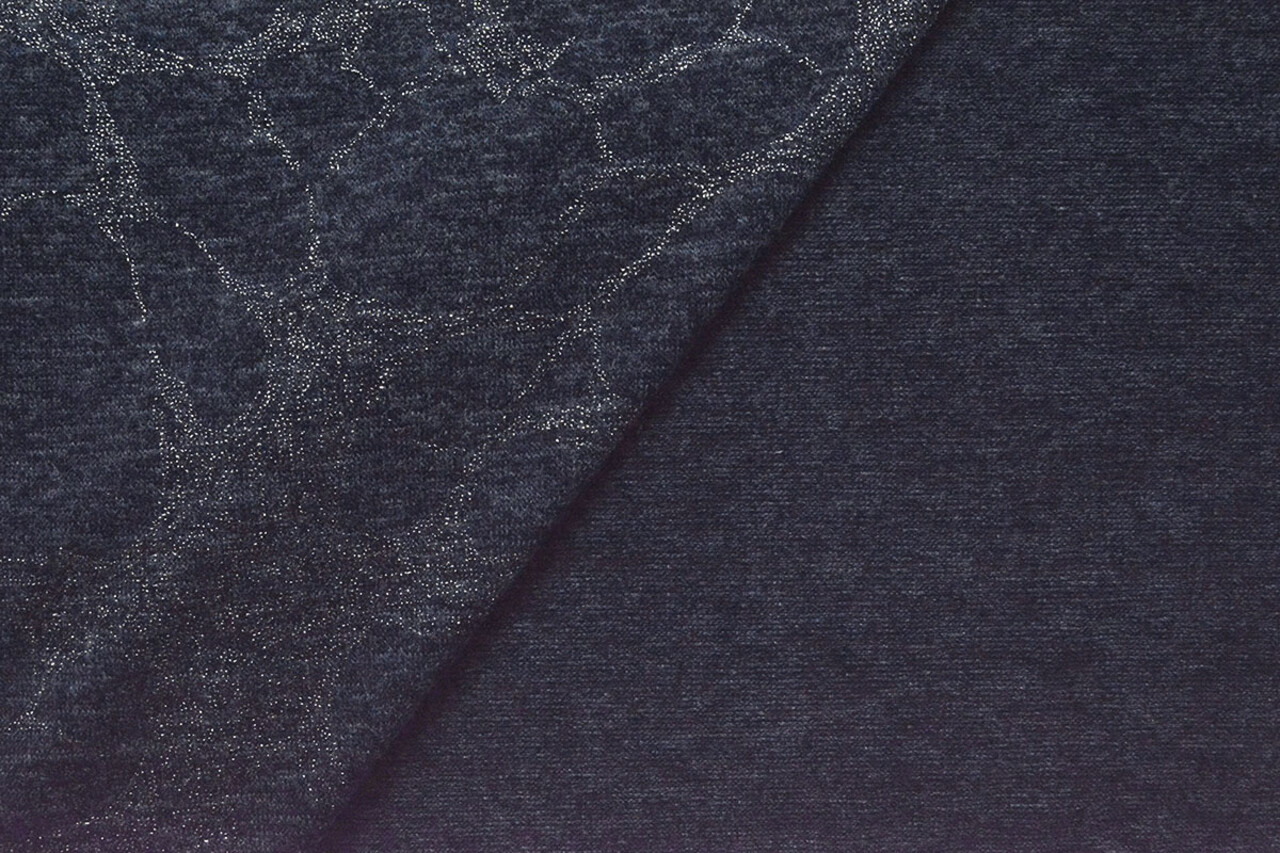 Jersey Silver Drop Twinkle Marine Blau Melange