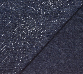 Jersey Silver Drop Sparkle Marine Blauw Melange