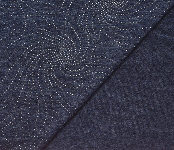 Jersey Silver Drop  Sparkle Marine Blau Melange