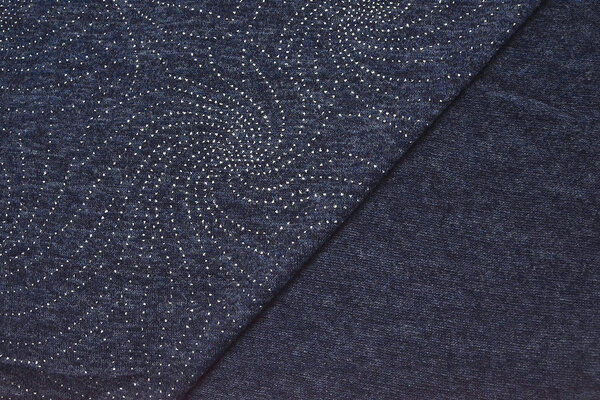 Jersey Silver Drop  Sparkle Marine Blau Melange