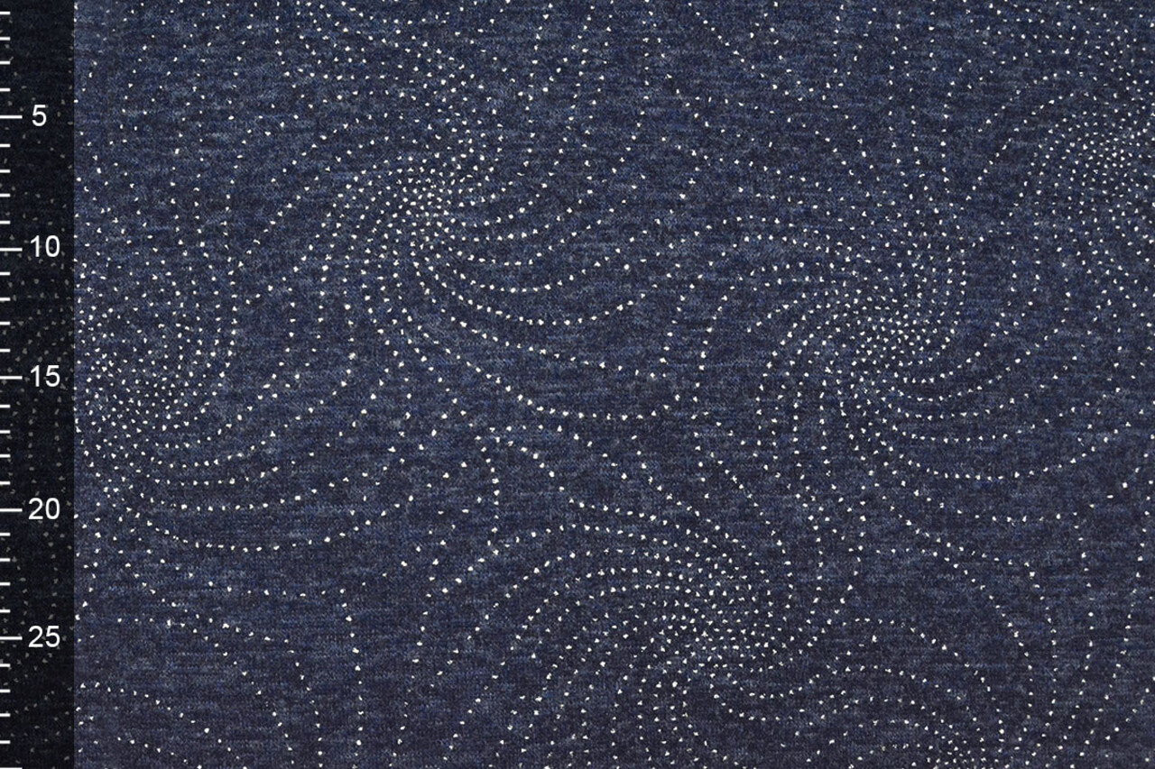 Jersey Silver Drop Sparkle Marine Blauw Melange