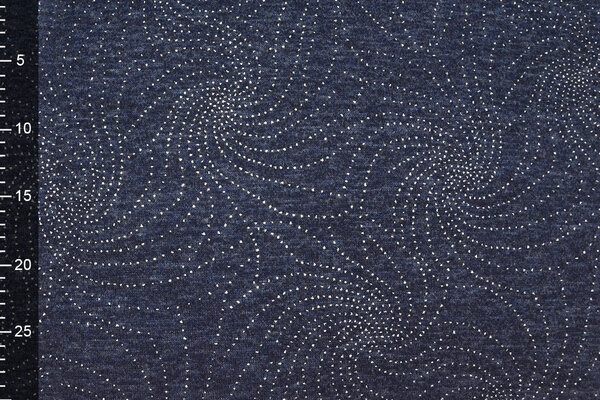 Jersey Silver Drop Sparkle Marine Blauw Melange