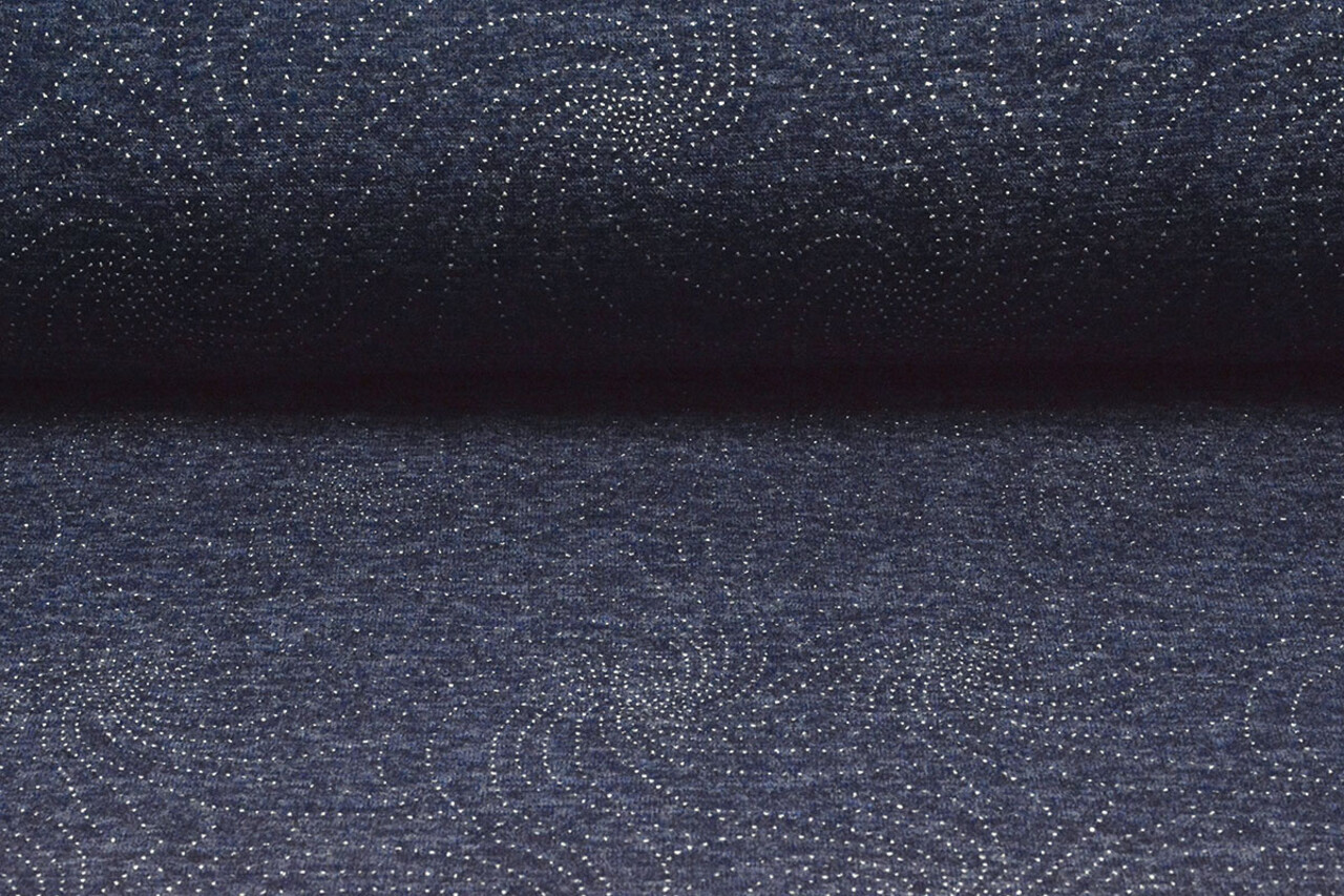 Jersey Argent Drop Sparkle Bleu Marine Melange Jersey Argent Drop Sparkle Bleu Marine Melange