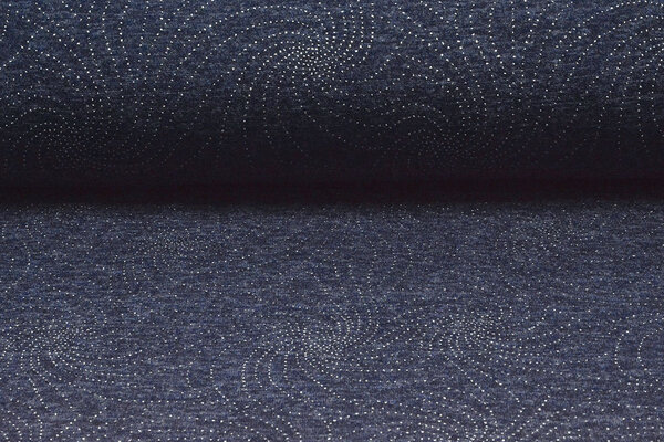 Jersey Silver Drop  Sparkle Marine Blau Melange