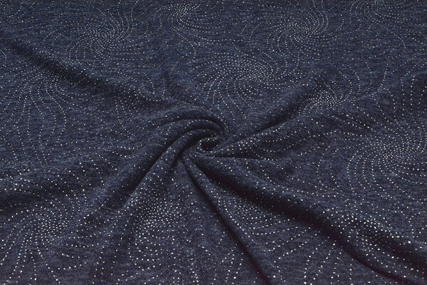 Jersey Silver Drop Sparkle Navy Blue Melange