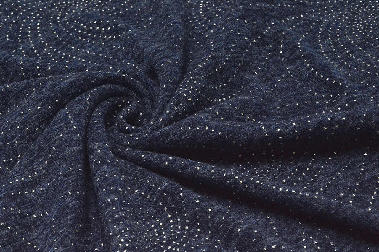 Jersey Silver Drop Sparkle Marine Blauw Melange