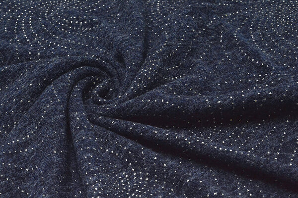 Jersey Silver Drop  Sparkle Marine Blau Melange