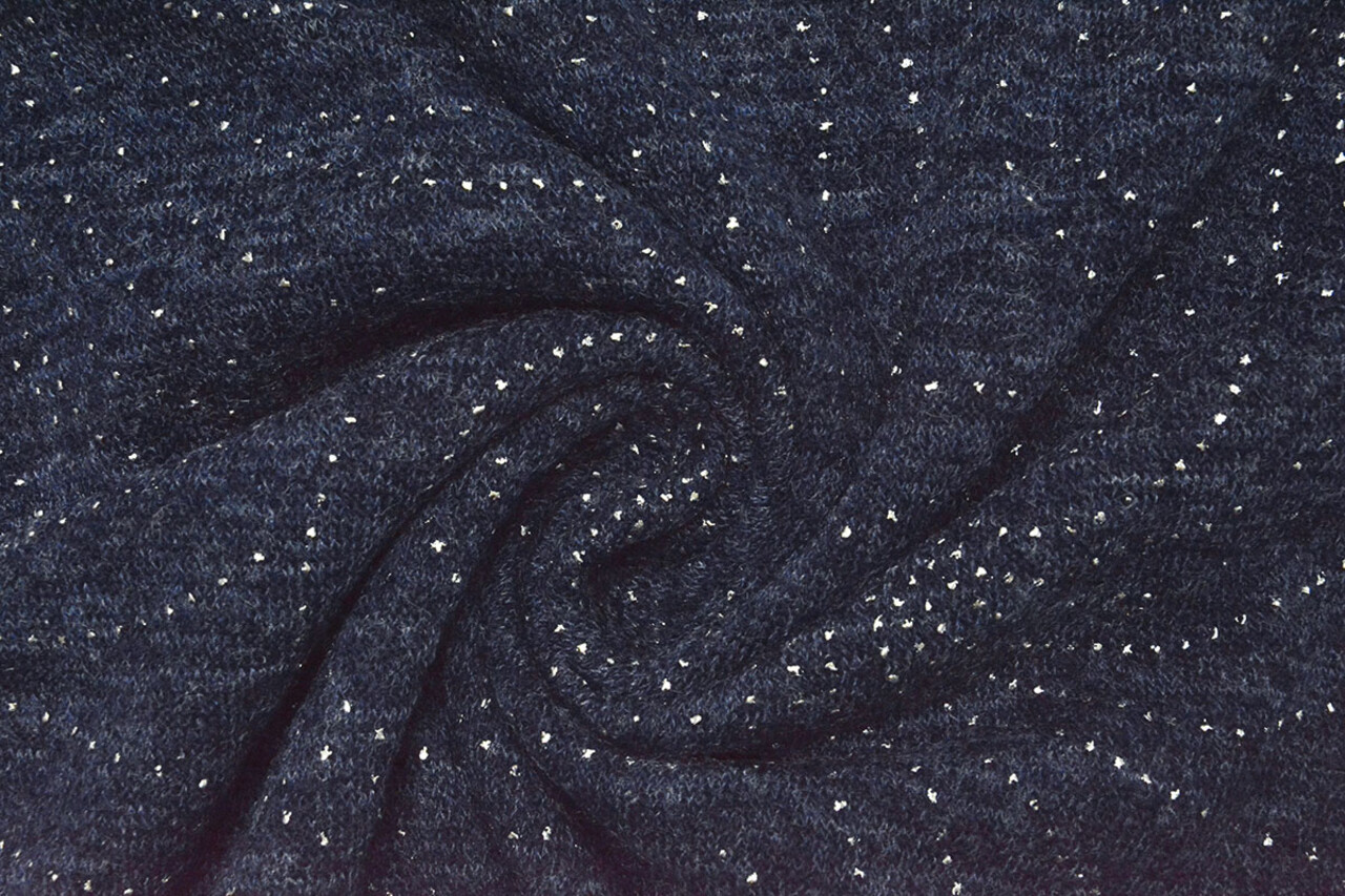 Jersey Silver Drop Sparkle Marine Blauw Melange