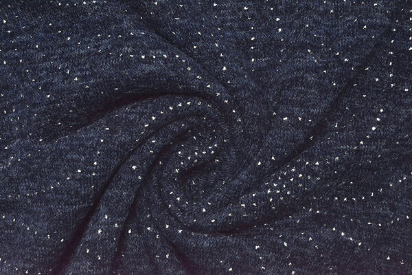 Jersey Silver Drop  Sparkle Marine Blau Melange