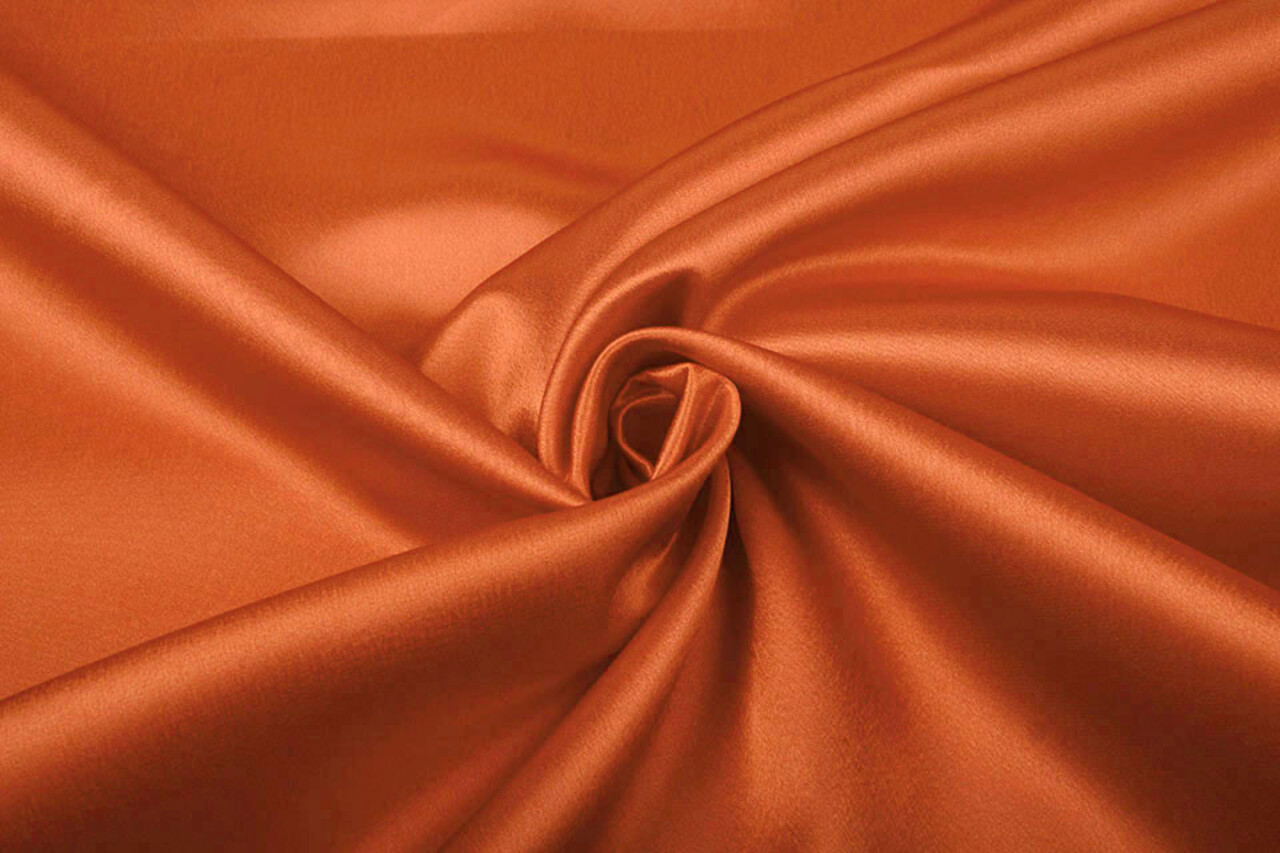 Satin Crêpe Brique Rouille