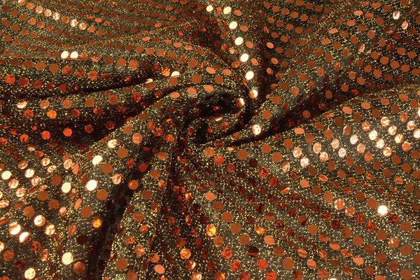Sequins on Lurex Rust brique
