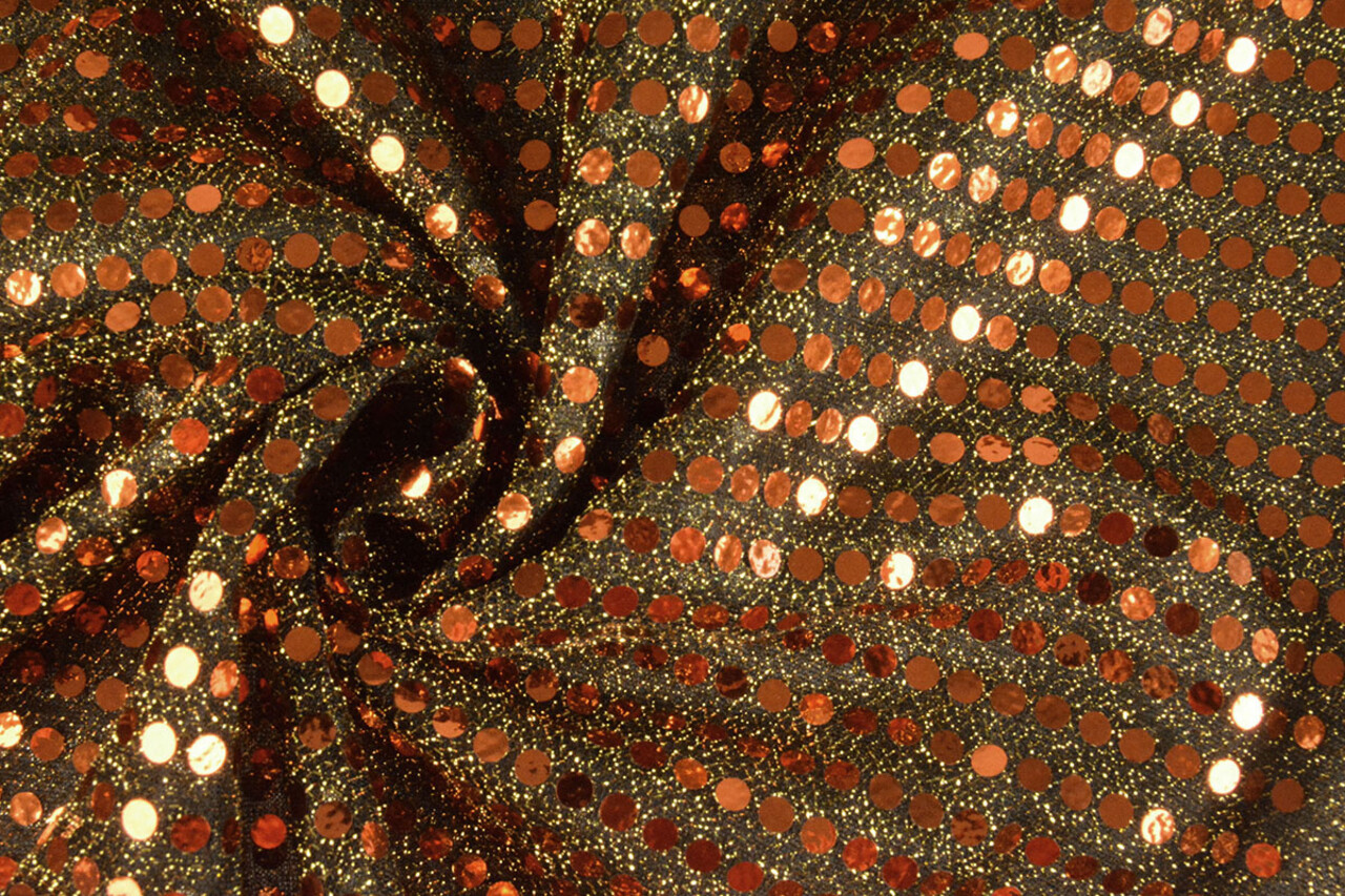 Sequins on Lurex Rust brique