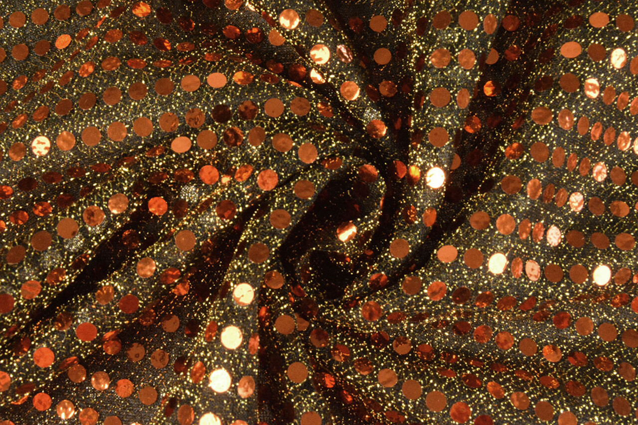 Sequins on Lurex Rust brique