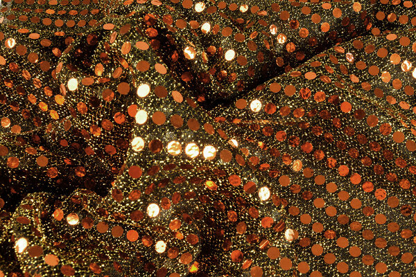 Sequins on Lurex Rust brique